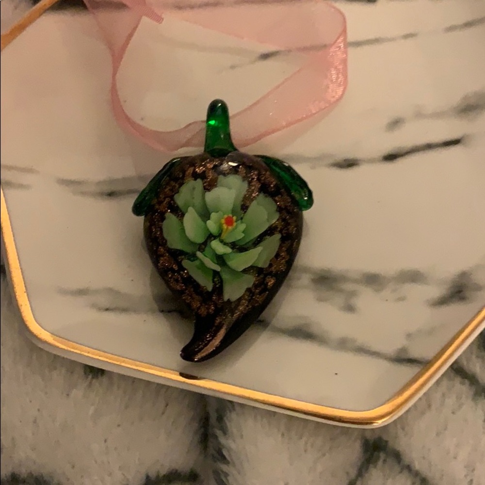 Glass turtle necklace